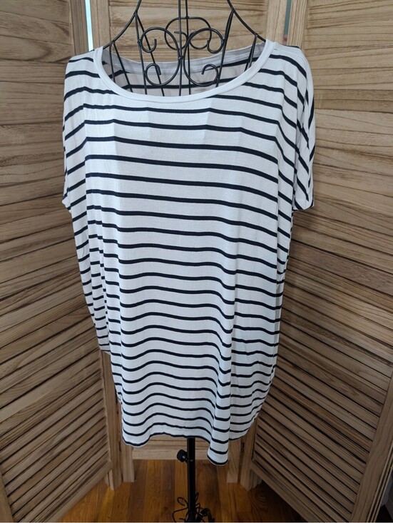 Daily Ritual Tops - Daily Ritual Women's Jersey Short-Sleeve Nautical Crewneck Shirt - Size Xxl